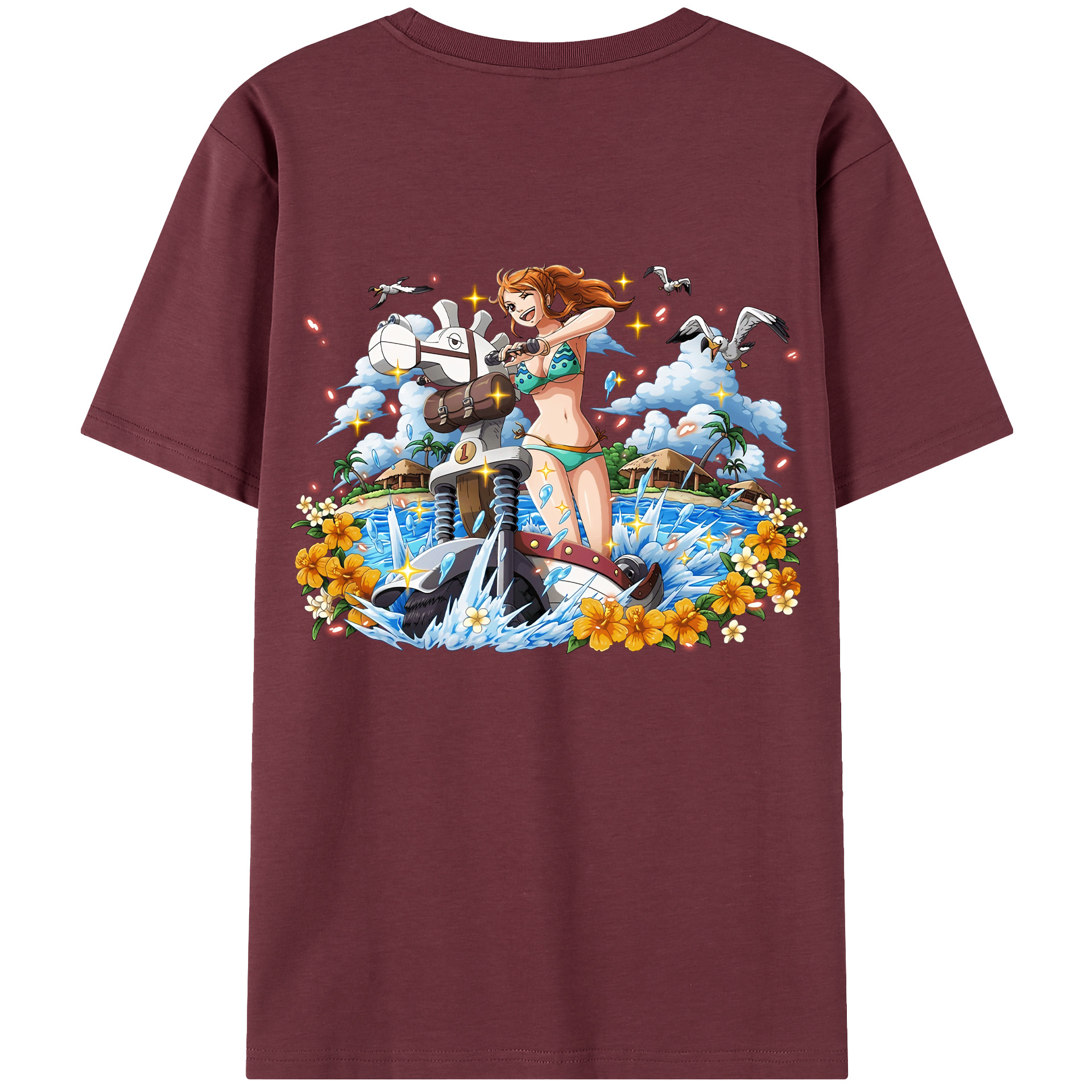 ワンピース ナミ ONE PIECE Nami 綿100％半袖Tシャツ（背面プリント）